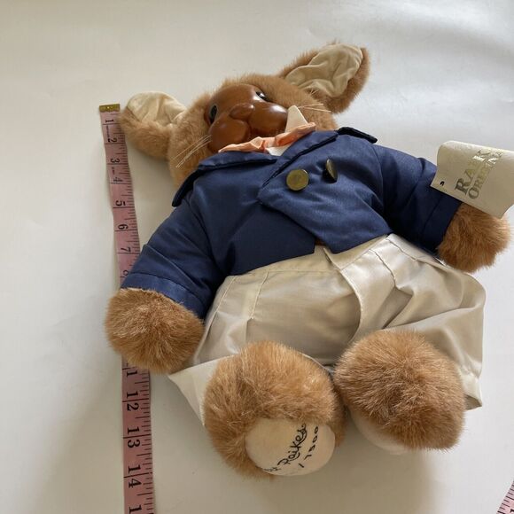 VTG ROBERT RAIKES "Uncle Vincent"‎ Plush Carved Wooden Face Stuffed Animal 16" - Picture 9 of 10